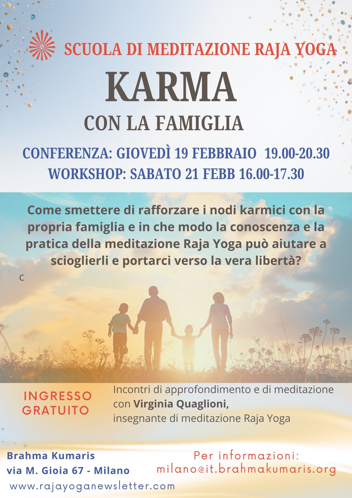 Karma con la famiglia: conferenza il 19 febbraio e workshop il 21 a Milano